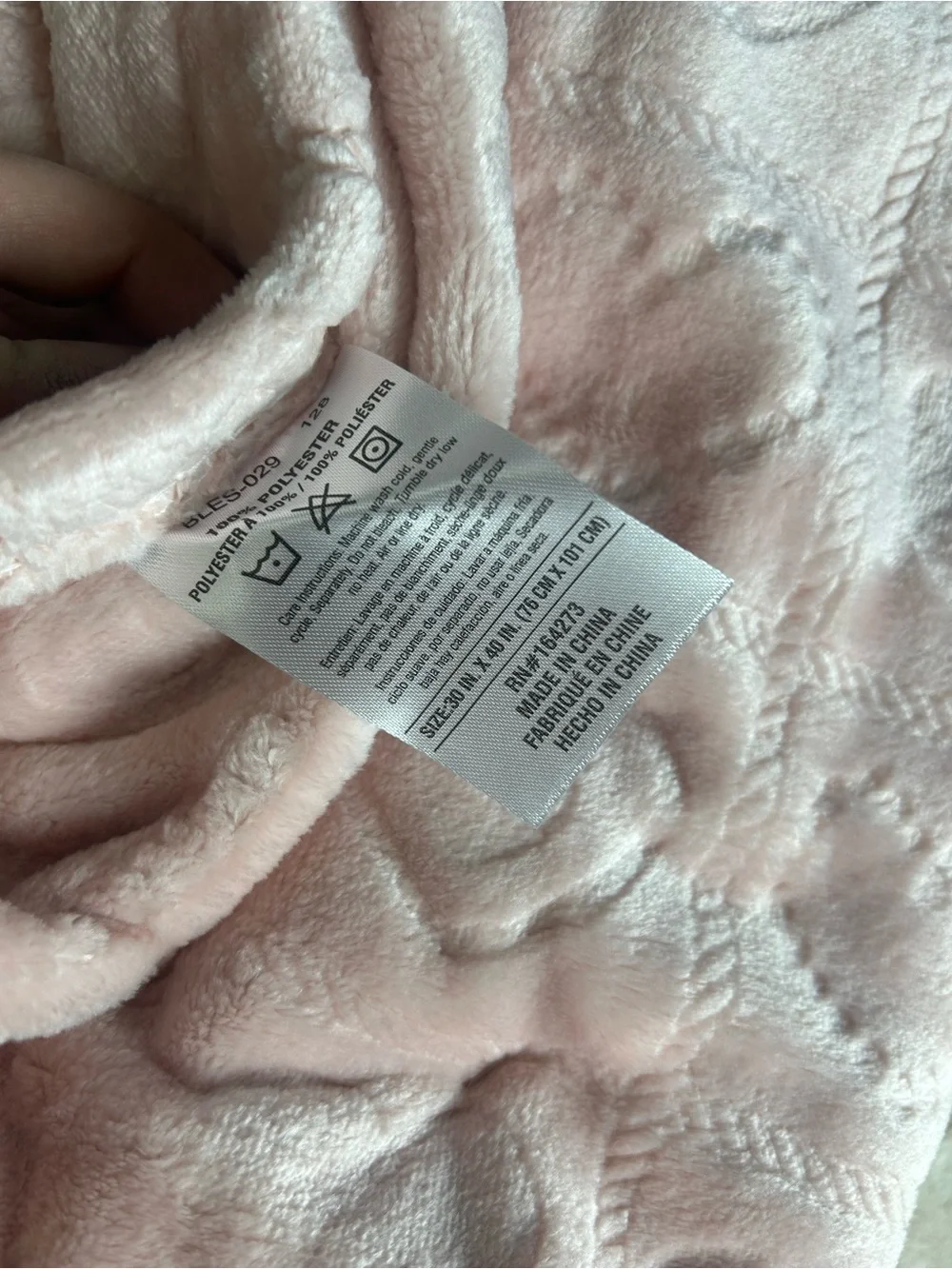 The Cutest Embossed Baby Blanket Pink Hearts Squares RN 164273